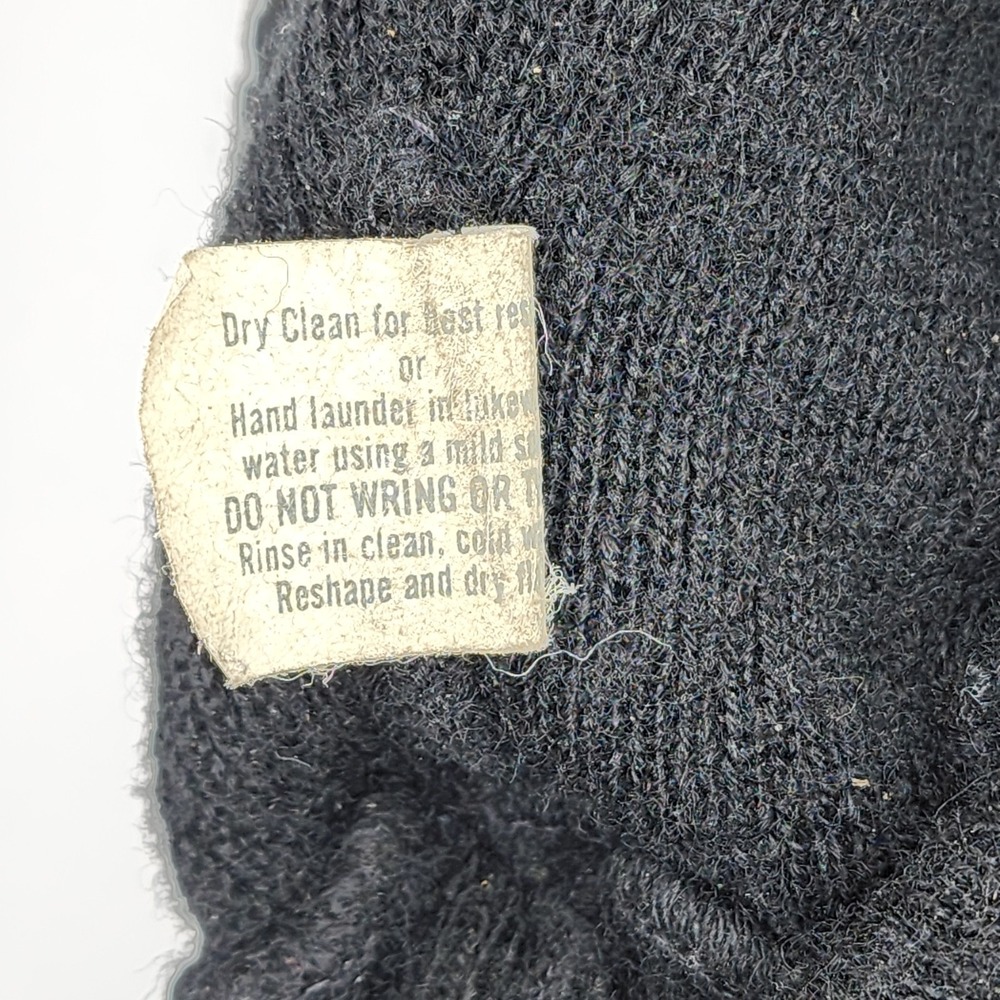 VTG Seneca Cayuga Industries 100% Wool Beanie‎ Black Made In USA Military - Picture 4 of 6
